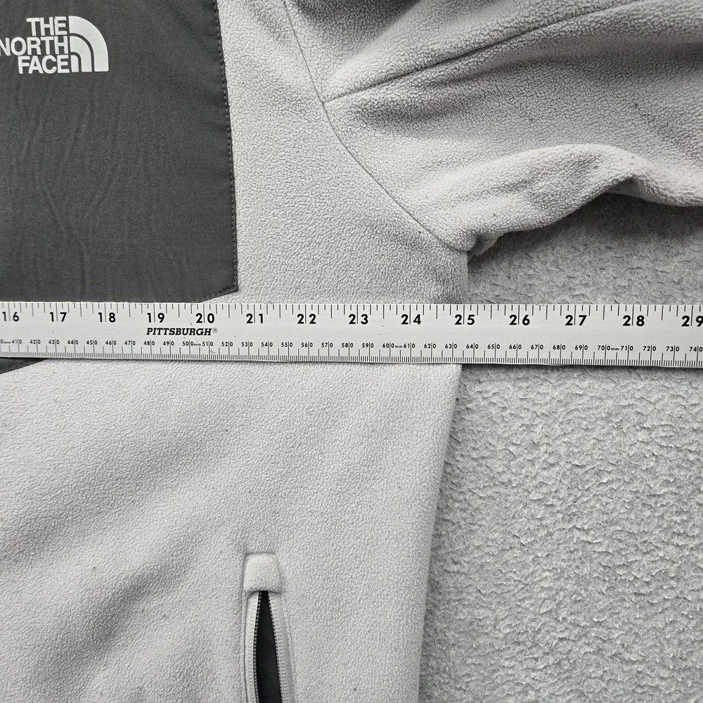 The North Face Men Jacket XL Gray Colorblock Fleece Logo Zipped Pockets Casual